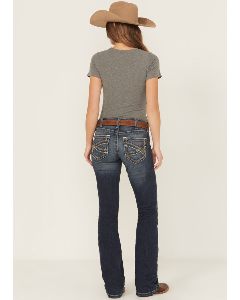 Ariat Women's R.E.A.L Mid Rise Entwined Boot Cut Jeans Boot Barn