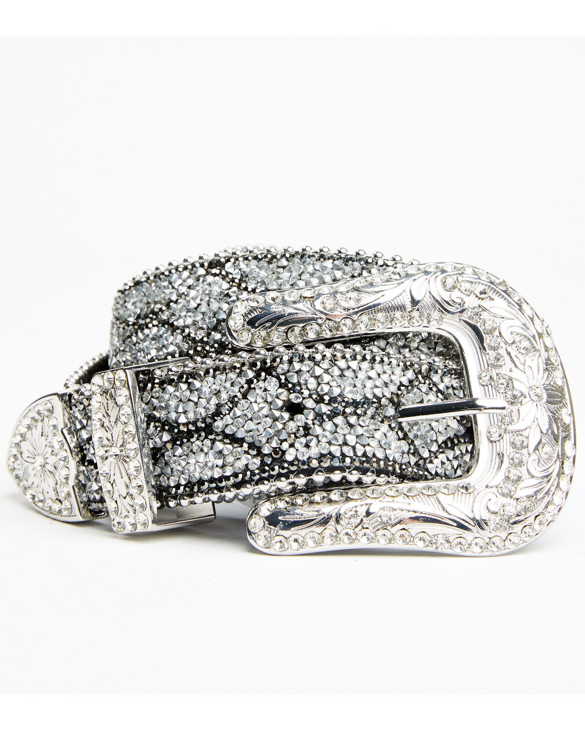 Shyanne Women's Diamond Glam Rhinestone Belt, Silver, hi-res