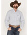 Cowboy Hardware Men's Puzzle Star Geo Print Long Sleeve Button Down Western Shirt, White, hi-res