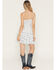Image #4 - Angie Women's Country Floral Print Knot Front Mini Dress, Ivory, hi-res