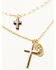 Image #2 - Shyanne Women's Cross Pendant Layered Necklace, Gold, hi-res
