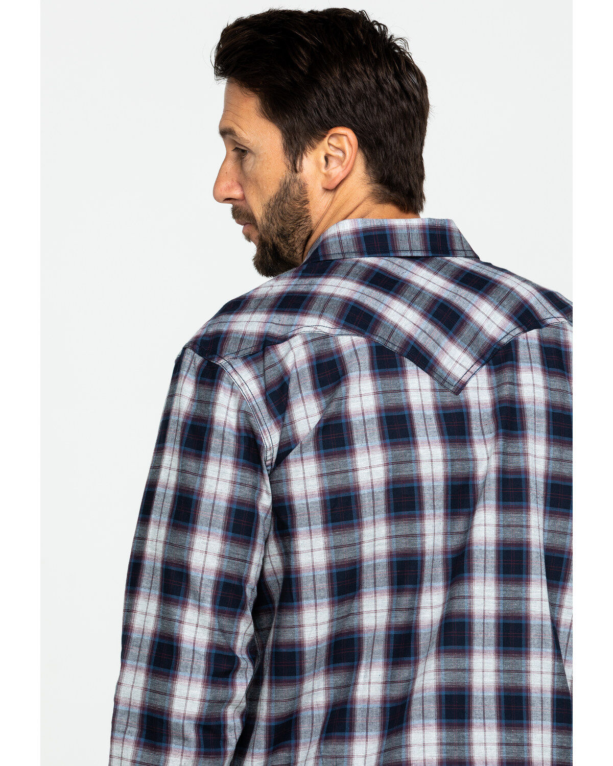Image #5 - Cody James Men's Plainsman Heathered Plaid Long Sleeve Western Shirt , , hi-res