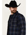 Image #2 - Pendleton Men's Lawson Plaid Print Long Sleeve Button-Down Shirt Jacket, Navy, hi-res