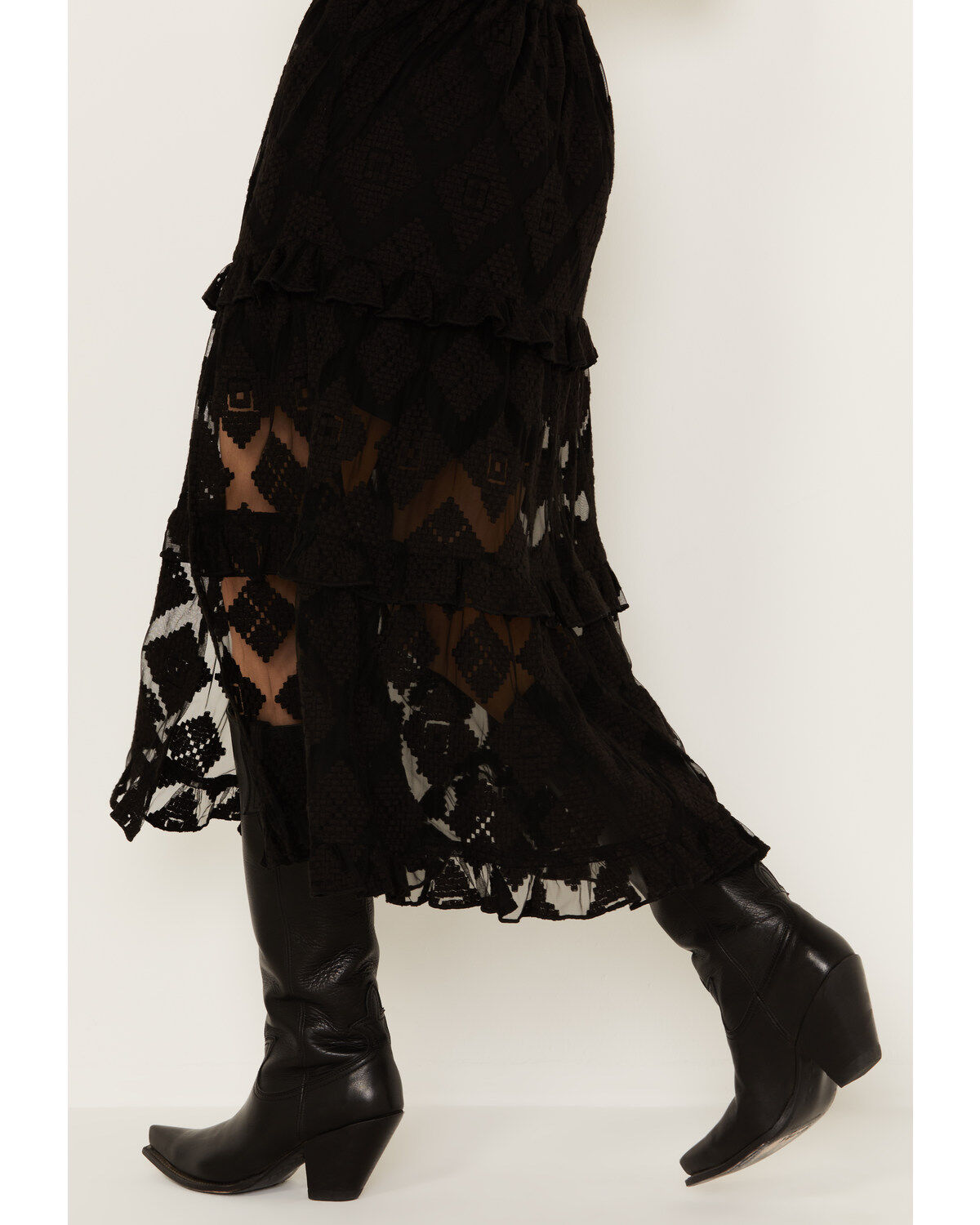 Image #5 - Shyanne Women's Diamond Embroidered Mesh Skirt, , hi-res