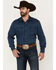 Image #1 - Wrangler Retro Men's Premium Solid Long Sleeve Snap Western Shirt, Blue, hi-res