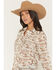 Image #2 - Shyanne Women's Mckean Desert Print Long Sleeve Fringe Button-Down Chiffon Western Shirt, Cream, hi-res