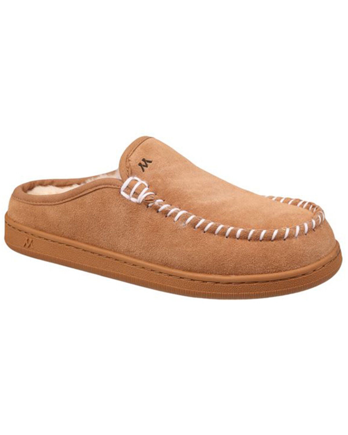 NEW MYKOS men\'s faux shearling lined moc slipper in chestnut Amazon.com | Lamo Men main image 4