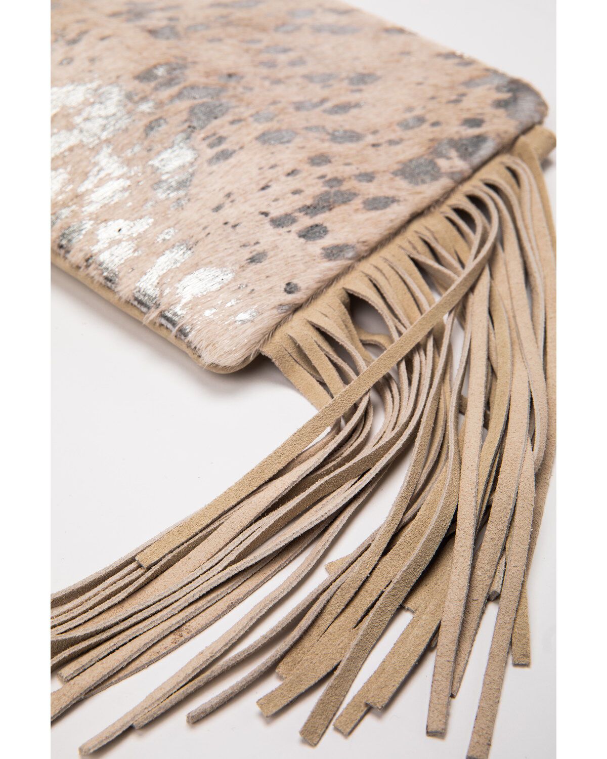 Image #3 - Shyanne Women's Grey Glitter Inlay With Fringe Crossbody Bag, Silver, hi-res