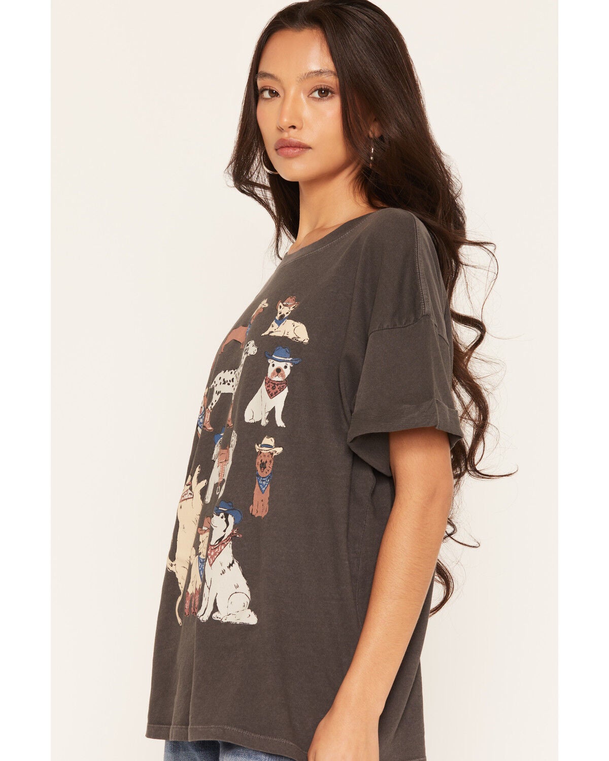 Image #2 - Girl Dangerous Women's Western Dog Short Sleeve Graphic Tee, Black, hi-res