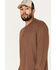Brothers & Sons Men's Henley Thermal T-Shirt , Brown, hi-res