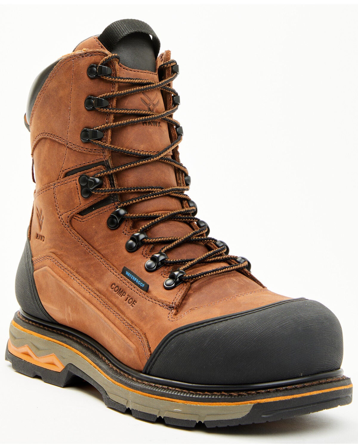 Hawx Men's 8" Enduro Waterproof 400G Insulated Work Boots - Composite Toe, Dark Brown, hi-res