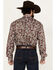 Image #4 - Stetson Men's Paisley Print Long Sleeve Pearl Snap Western Shirt, Maroon, hi-res