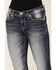 Miss Me Women's Dark Wash Mid Rise Embroidered Feather Skinny Jeans, Blue, hi-res