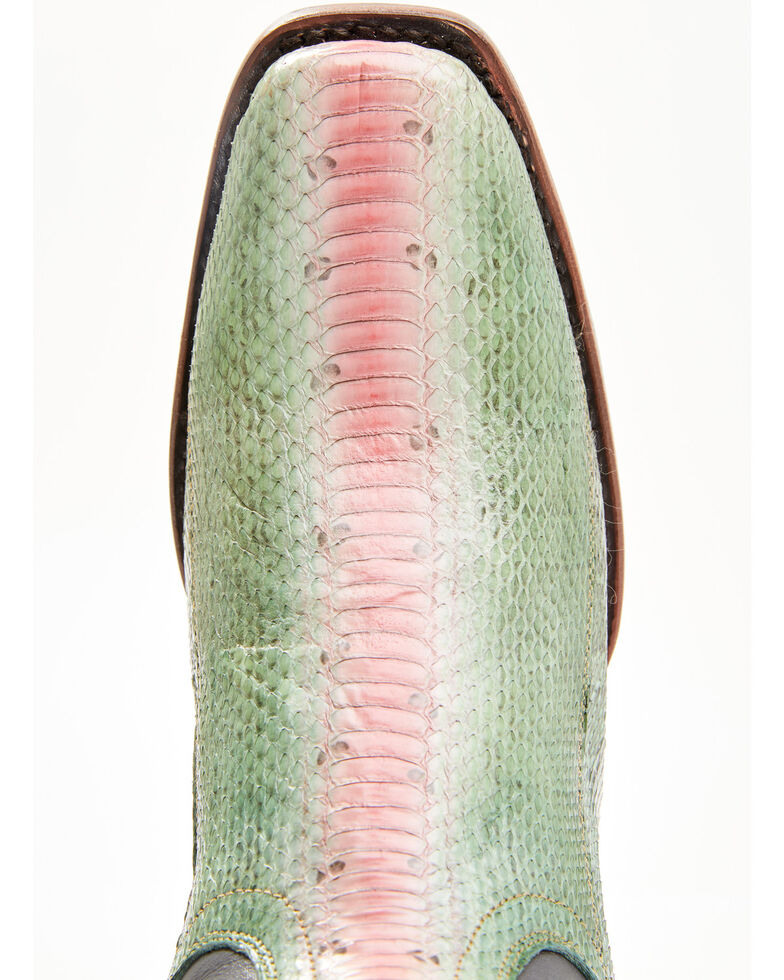 Dan Post Women's Exotic Watersnake Skin Western Boots - Wide Square Toe, Green, hi-res