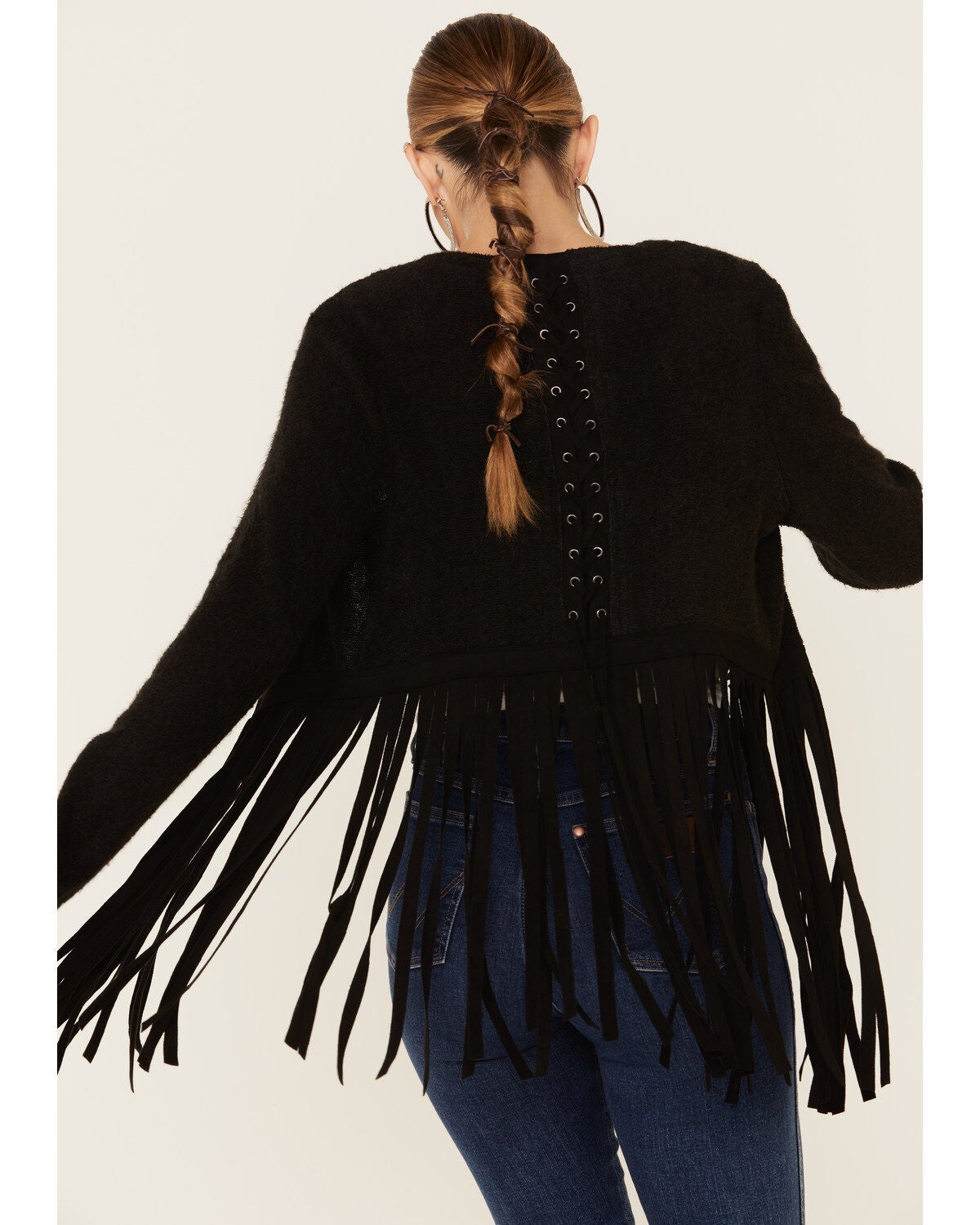 black suede tassel jacket