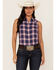 Ariat Women's R.E.A.L. Billie Jean Plaid Print Sleeveless Button-Down Western Shirt, Rust Copper, hi-res