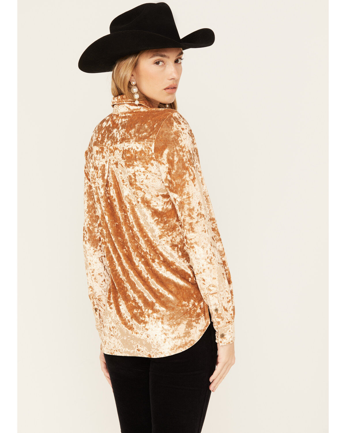 Image #4 - Rock & Roll Denim Women's Velvet Long Sleeve Button-Down Shirt, , hi-res