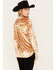 Rock & Roll Denim Women's Velvet Long Sleeve Button Down Shirt, Tan, hi-res