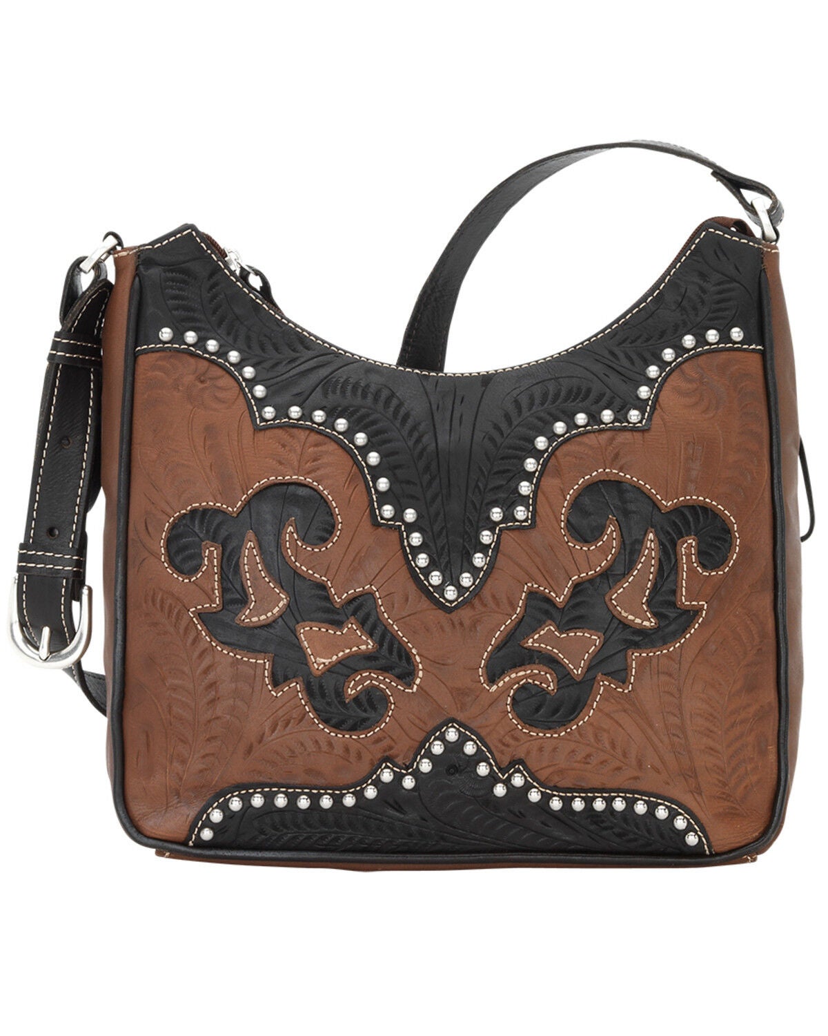 American West Annie's Secret Collection Concealed Carry Shoulder Bag, Brown, hi-res