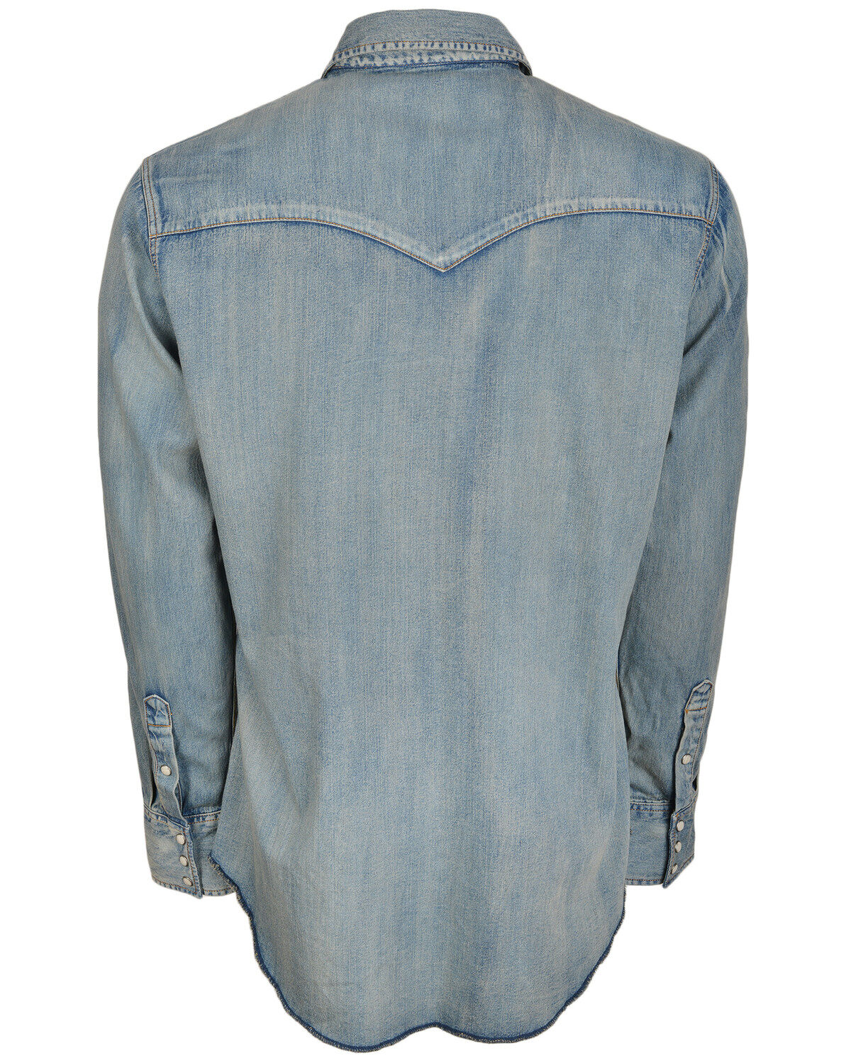 Image #2 - STS Ranchwear Men's Mcrea Denim Washed Long Sleeve Western Shirt, Blue, hi-res
