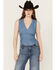 Image #1 - Scully Women's Tie Side Denim Vest, Blue, hi-res