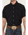 Panhandle Men's Performance Paisley Print Short Sleeve Button Down Western Shirt , Charcoal, hi-res