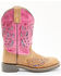 Shyanne Girls' Chloe Glitter Western Boots - Square Toe, Pink, hi-res