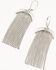 Image #1 - Lainey Wilson Women's Linear Chain Fringe Earrings, Silver, hi-res