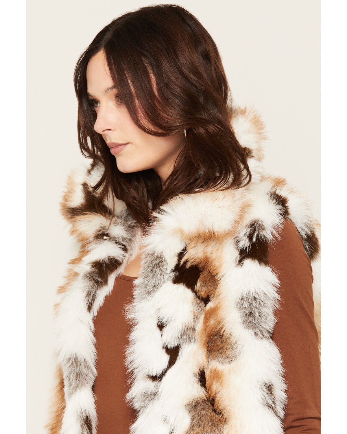 Image #2 - Azalea Wang Women's Boot Barn Exclusive Maureen Faux Fur Striped Vest, Multi, hi-res