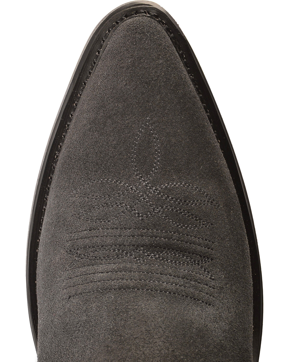 Image #6 - Old West Men's Roughout Suede Western Boots - Pointed Toe, Black, hi-res