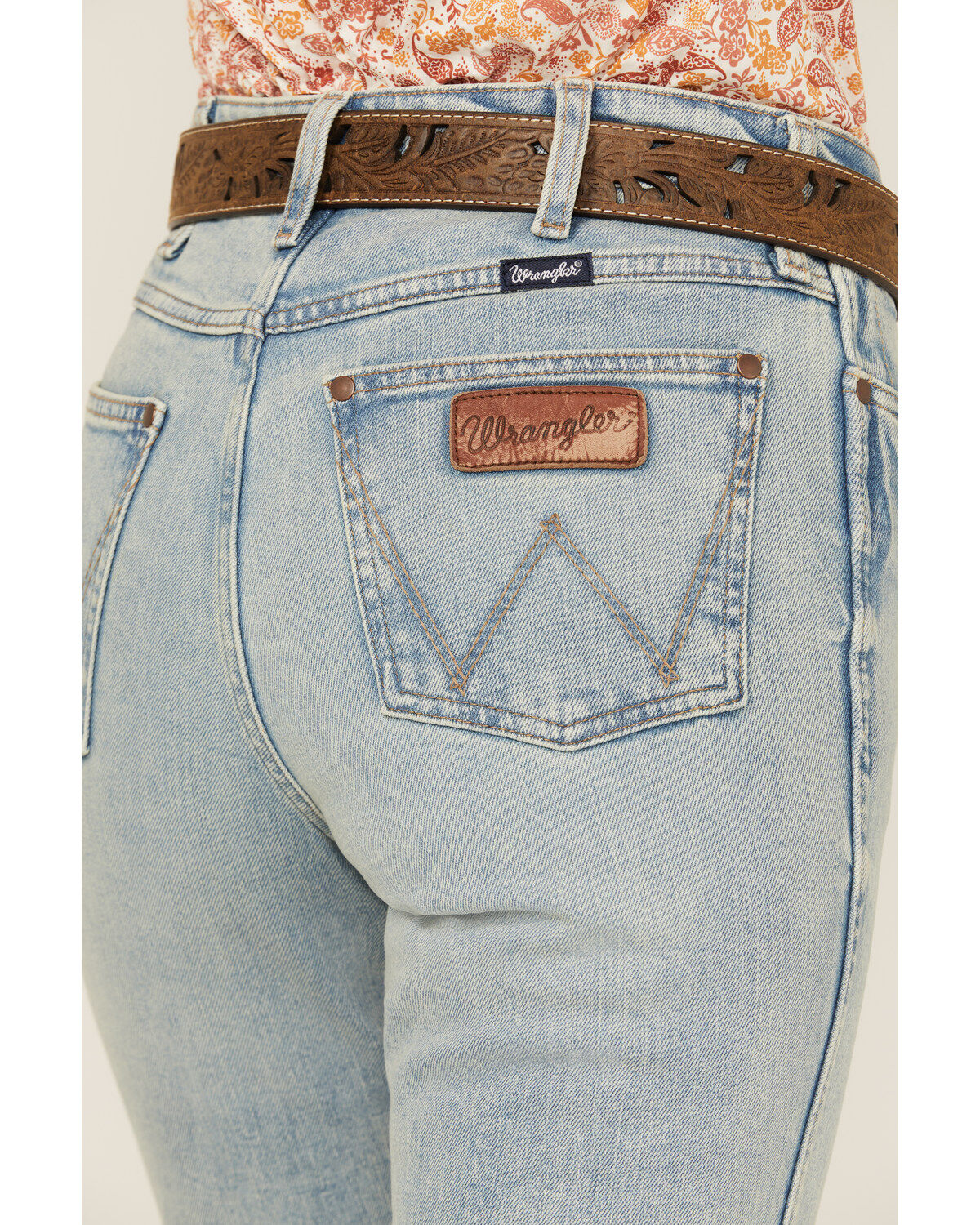 Image #4 - Wrangler Retro Women's Florence Light Wash High Rise Bailey Stretch Trouser Jeans, Light Wash, hi-res