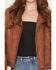 Image #3 - Mauritius Leather Women's Fayola Featherweight Leather Moto Jacket, Cognac, hi-res