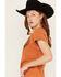 Image #2 - White Crow Women's Floral Steer Head Graphic Tee, Rust Copper, hi-res
