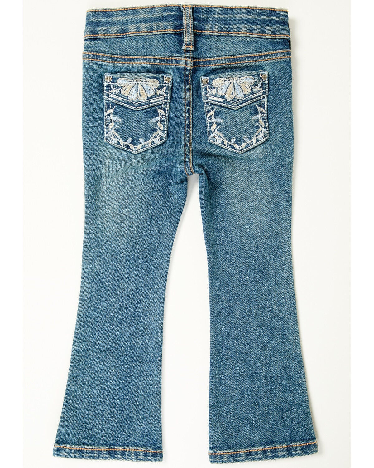 Shyanne Toddler Girls' Shayla Bootcut Embroidery Stretch Denim Jeans, Medium Wash, hi-res