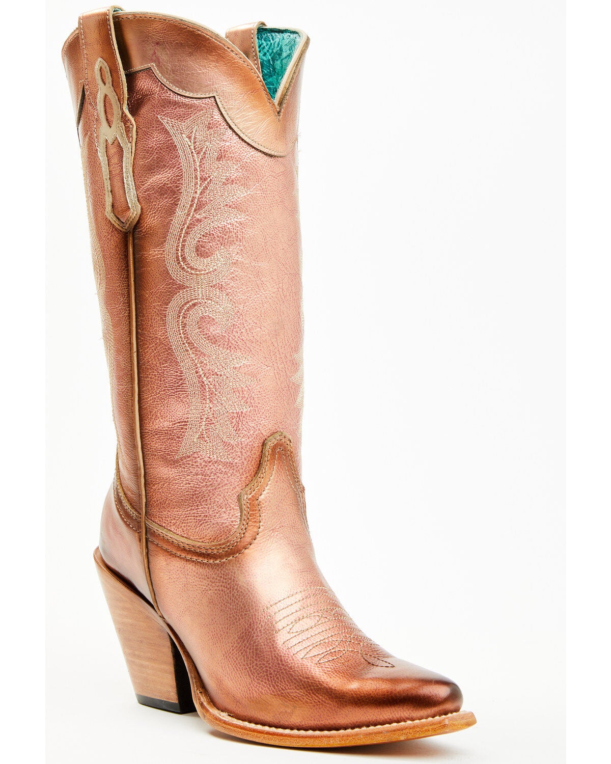 Corral Women's Metallic Tall Western Boots - Snip Toe, Rose Gold, hi-res
