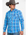Image #1 - Wrangler Retro Men's Blue Large Plaid Long Sleeve Western Shirt , , hi-res