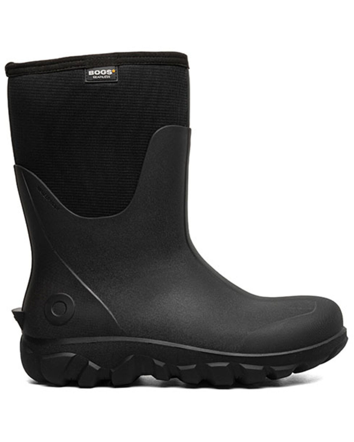 Image #2 - Bogs Men's Classic Seamless Mid Insulated Rubber Boots - Round Toe, Black, hi-res