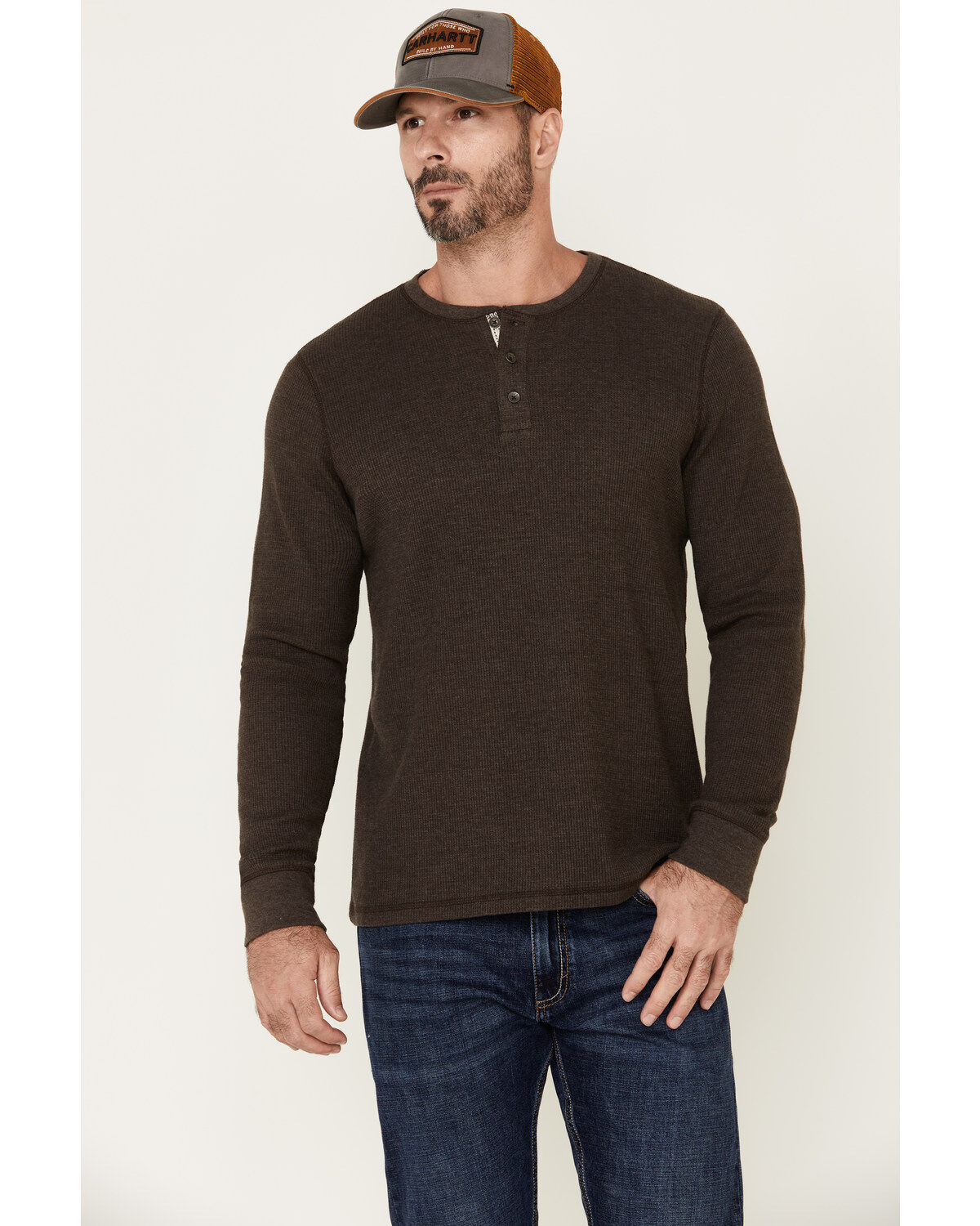 men's waffle long sleeve shirt
