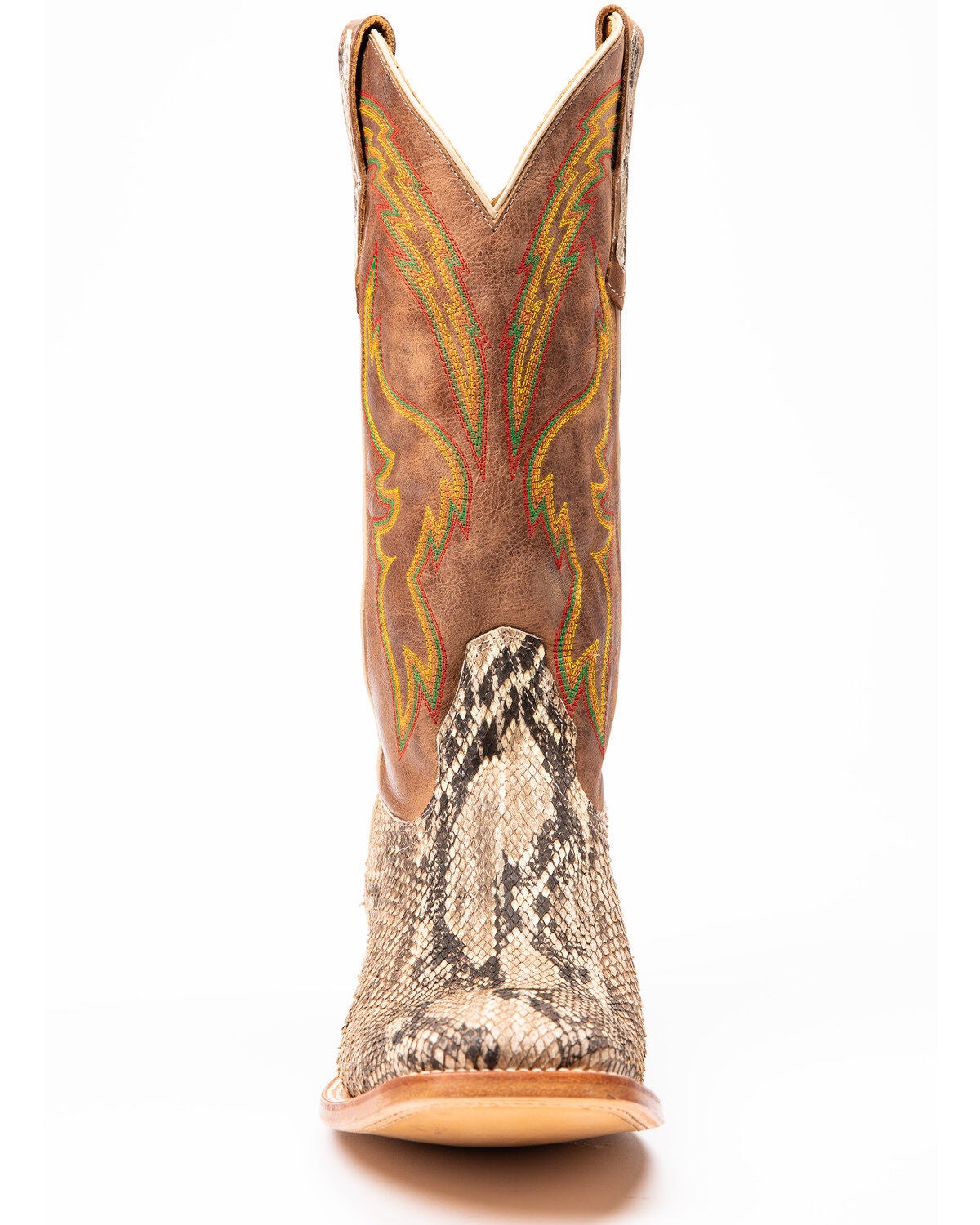 Brown Python Western Boots - Square Toe 