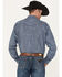Image #4 - Wrangler Retro Premium Men's Check Plaid Print Long Sleeve Snap Western Shirt, Navy, hi-res