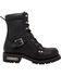 Ad Tec Men's 8" Lace Zipper Biker Boots - Soft Toe, Black, hi-res