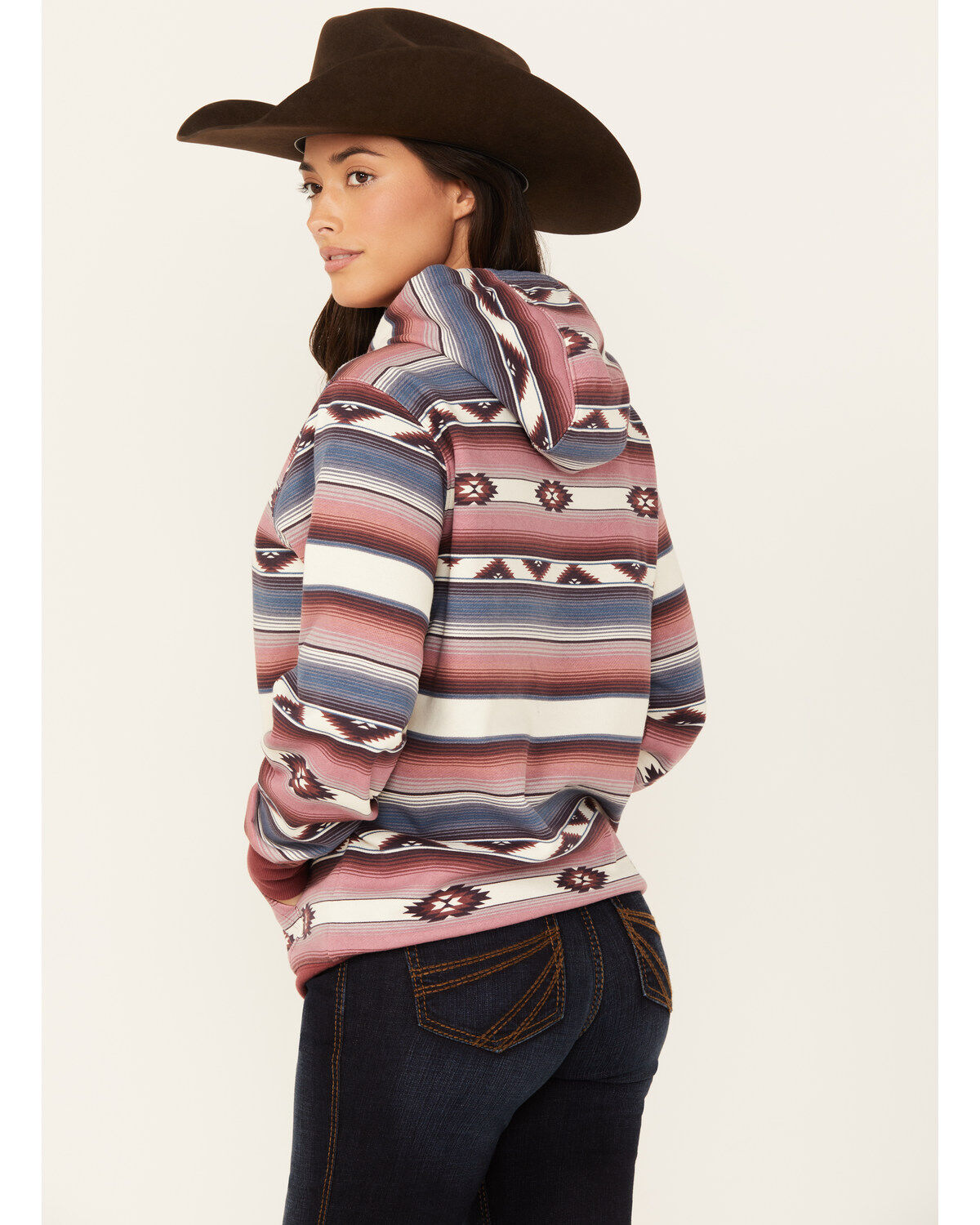 Image #4 - Ariat Women's Southwestern Brazil Print Logo Hoodie, Sand, hi-res
