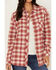 Idyllwind Women's Plaid Print Roby Shirt, Brandy Brown, hi-res