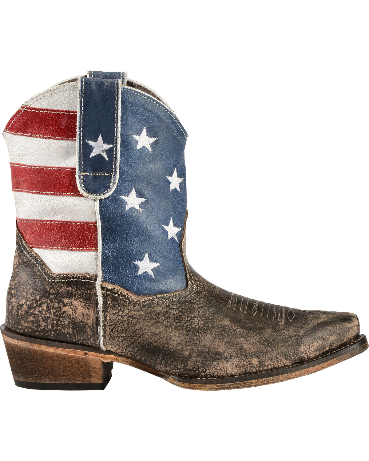 Image #5 - Roper Women's American Beauty Flag Ankle Boots, Brown, hi-res