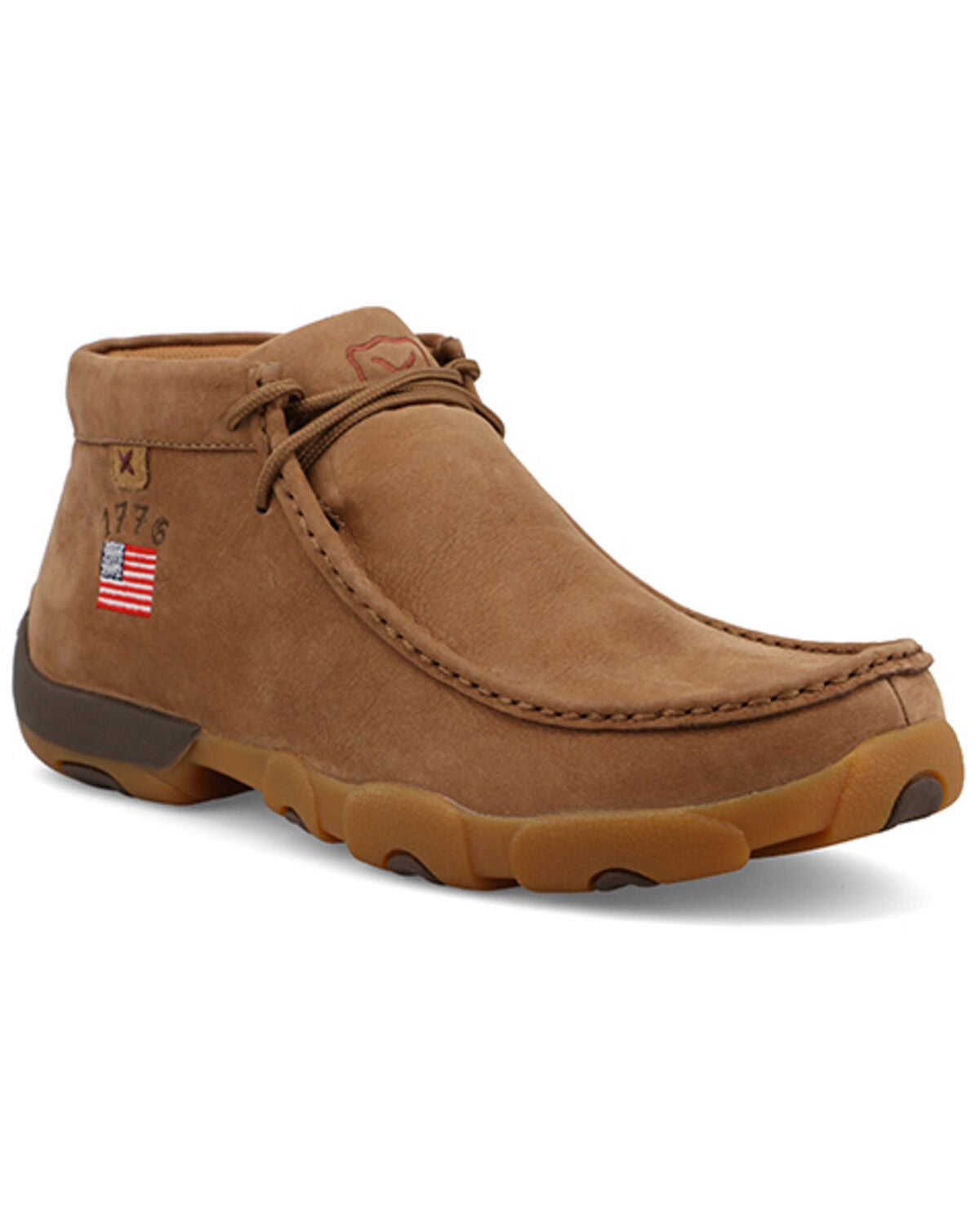 Twisted X Men's Patriotic Chukka Driving Casual Shoes - Moc Toe, Camel, hi-res