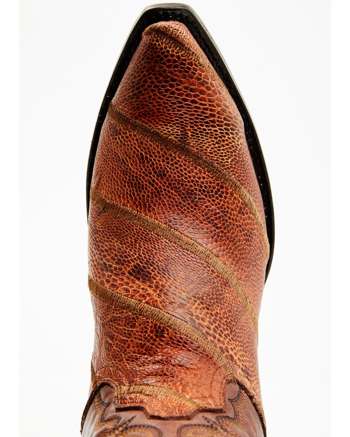 Image #6 - Dan Post Men's Exotic Ostrich Leg Western Boots - Snip Toe, Cognac, hi-res