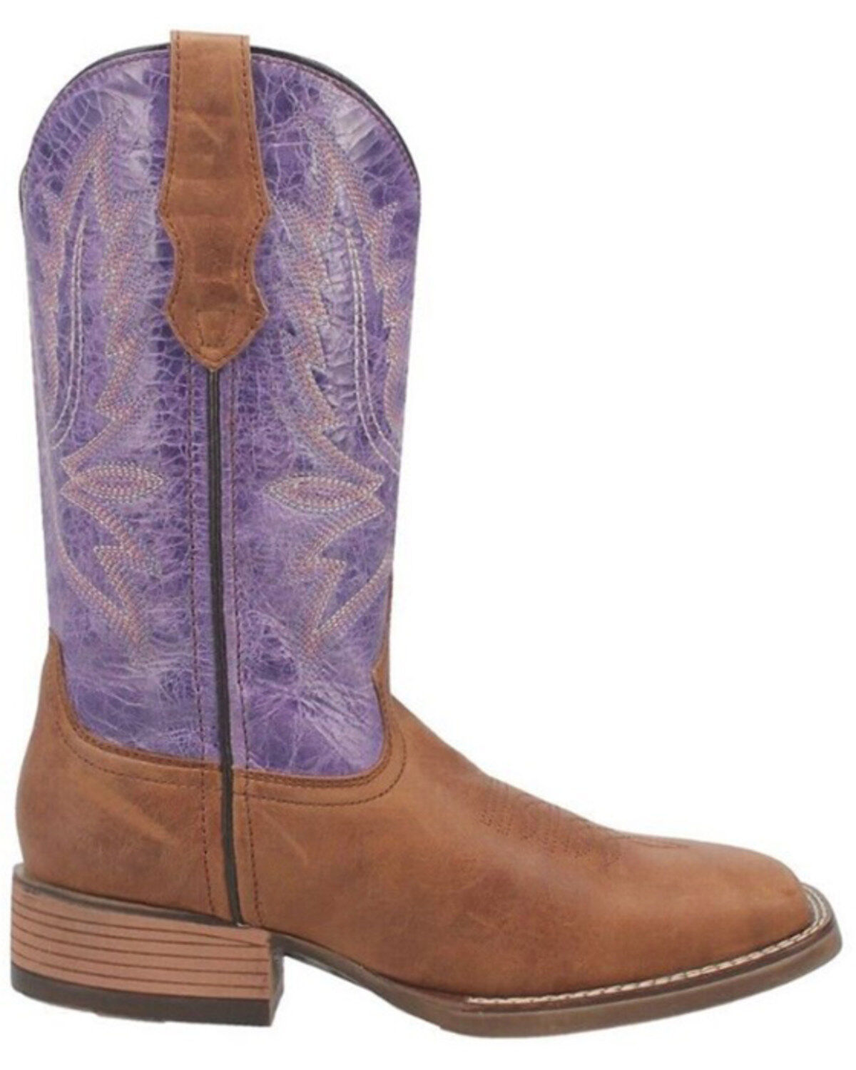 Image #2 - Laredo Women's 11" Western Boots - Broad Square Toe, Purple, hi-res