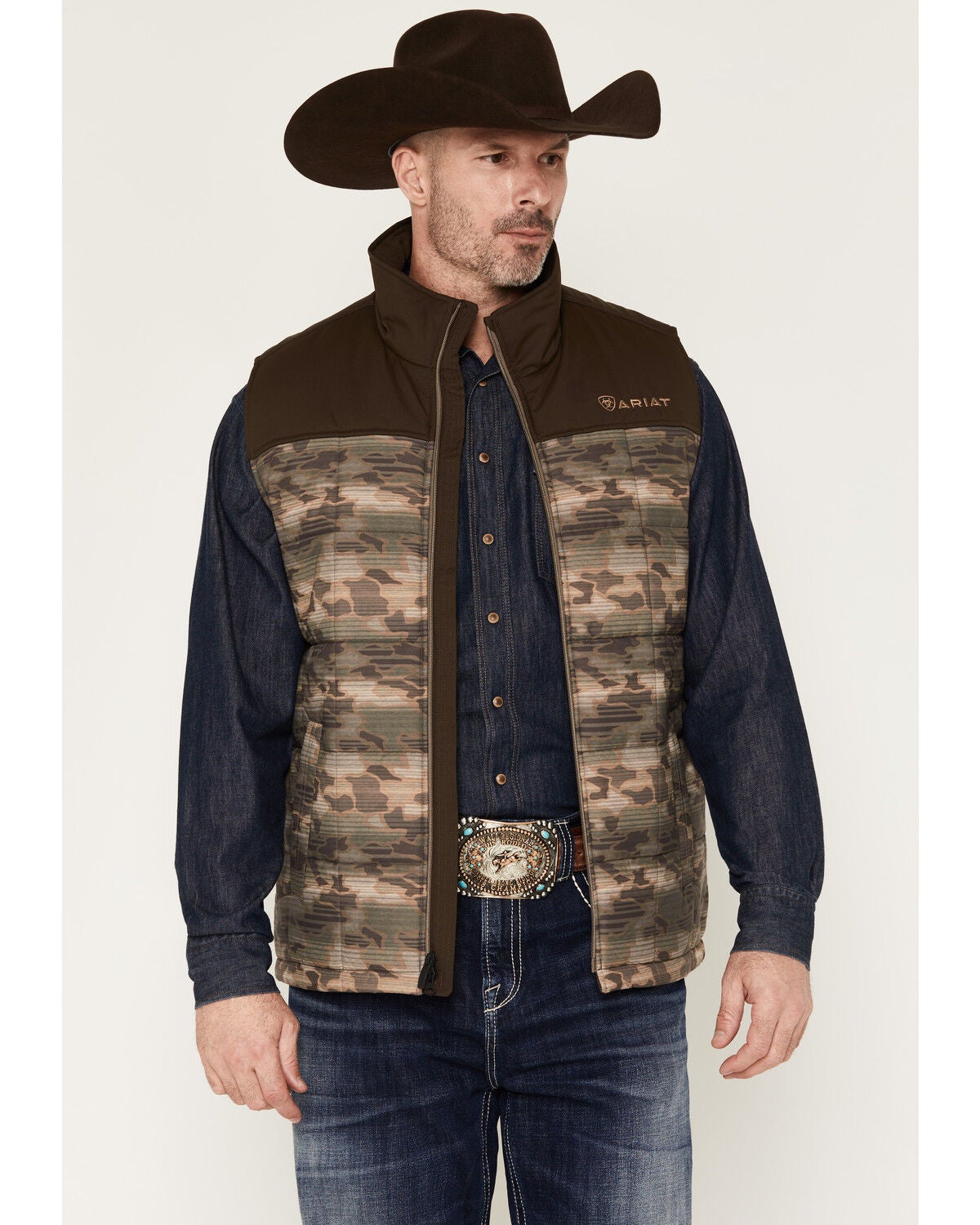 Image #1 - Ariat Men's Crius Concealed Carry Insulated Vest - Big, Camouflage, hi-res