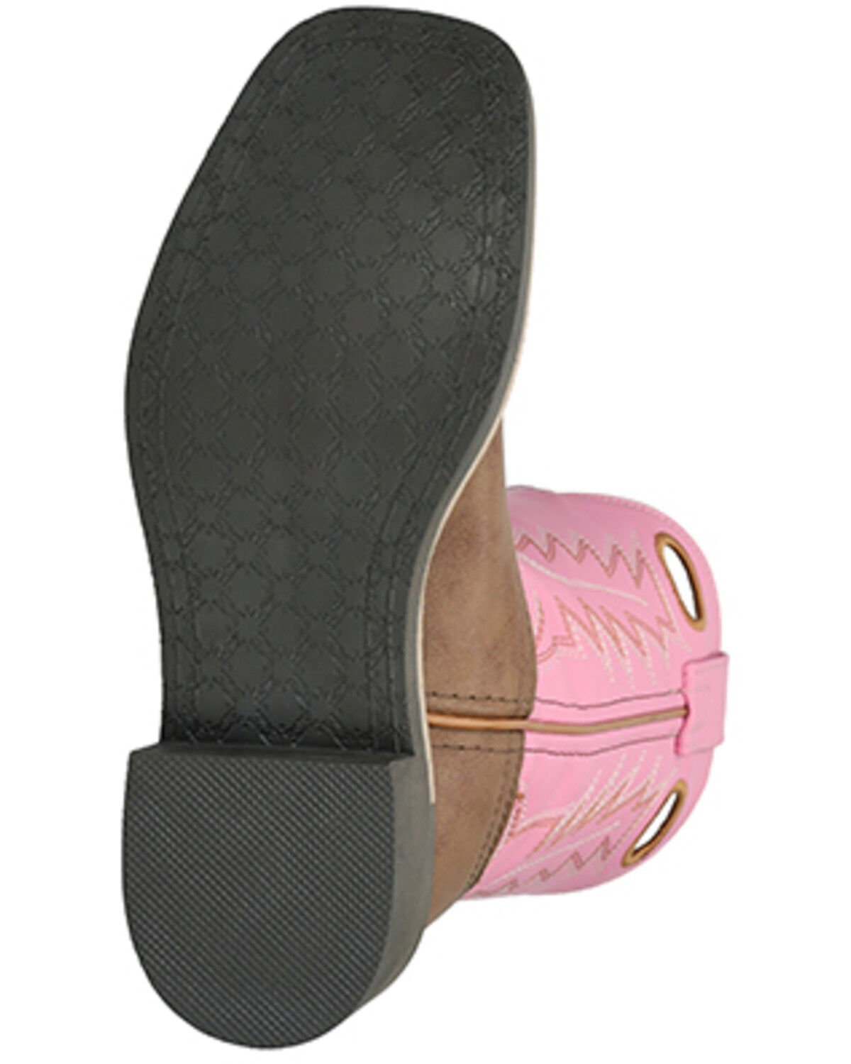 Image #7 - Smoky Mountain Girls' El Paso Western Boots - Broad Square Toe, Brown/pink, hi-res
