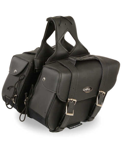 Image #1 - Milwaukee Leather Medium Zip-Off Slanted Throw Over Saddle Bag, Black, hi-res